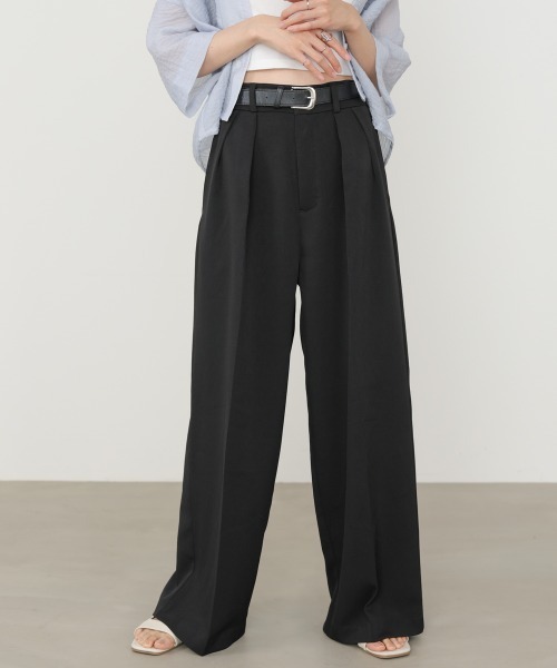 Bab（バブ）の「【サイズ展開あり】ツータックワイドパンツ（その他パンツ・レディース・ライトブルー/ブラック/アイボリー・S/M/L）」の4枚目の写真