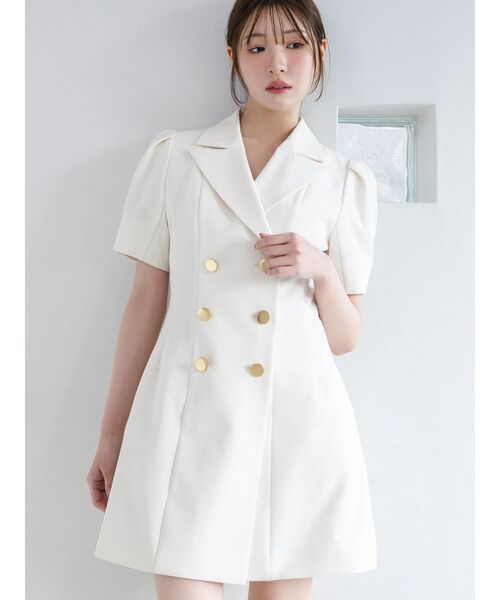 ハーフスリーブフィットアンドフレアジャケットワンピース（ワンピース