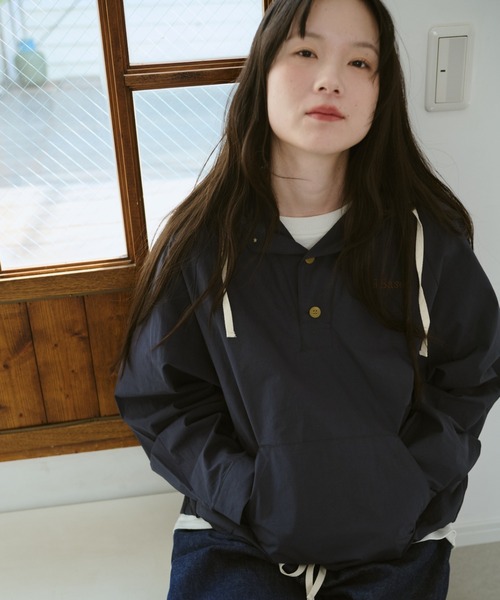 BROKEN BASE(ブロークンベース)の「コットンライクアノラック(ブルゾン・メンズ・ネイビー/グレー系/ブルー系・LARGE/MEDIUM/SMALL)」の6枚目の写真