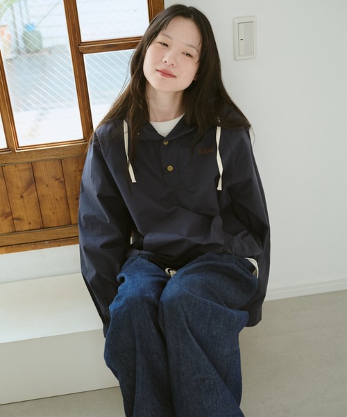 BROKEN BASE(ブロークンベース)の「コットンライクアノラック(ブルゾン・メンズ・ネイビー/グレー系/ブルー系・LARGE/MEDIUM/SMALL)」の5枚目の写真