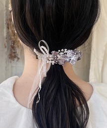 m.soeur（エムスール）の「ランタナとガラスビーズのクリップ（バレッタ/ヘアクリップ）」