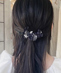 m.soeur（エムスール）の「ランタナとガラスビーズのクリップ（バレッタ/ヘアクリップ）」
