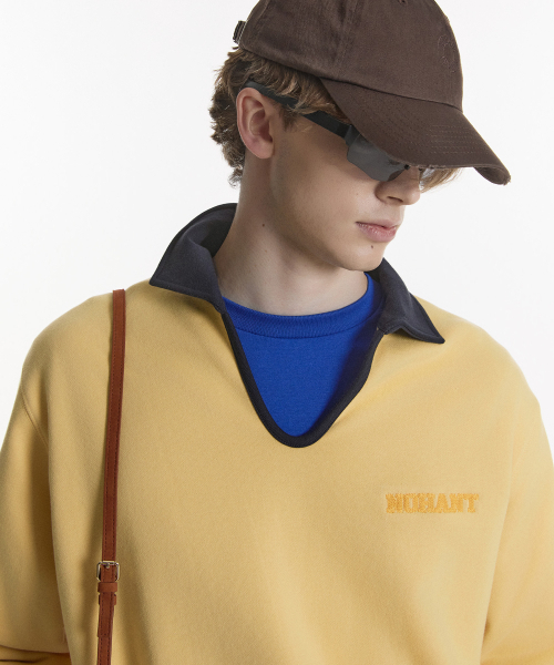NOHANT（ノアン）の「CLASSIC V-NECK SWEATSHIRT YELLOW（スウェット・メンズ・イエロー・SMALL/MEDIUM/LARGE）」の4枚目の写真