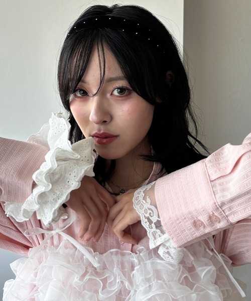 kutir(クティール)の「kutirlune/レースシュシュ(シュシュ・レディース・イエロー/アイボリー/ブルー/ライトホワイト/レッド/ピンク・FREE)」の14枚目の写真