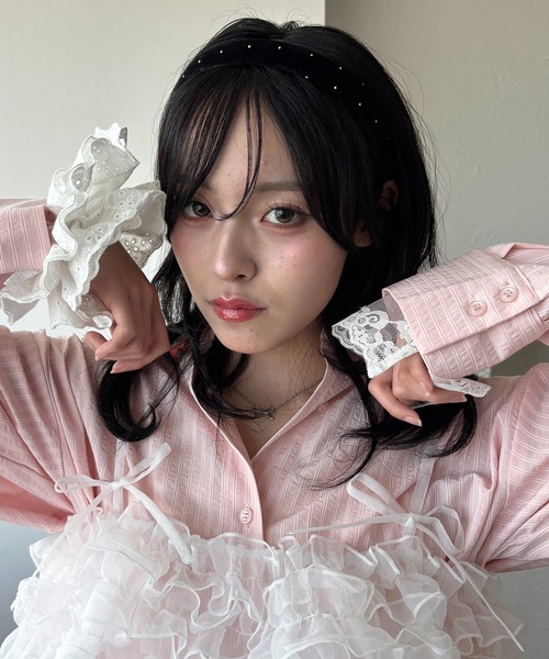 kutir(クティール)の「kutirlune/レースシュシュ(シュシュ・レディース・イエロー/アイボリー/ブルー/ライトホワイト/レッド/ピンク・FREE)」の15枚目の写真