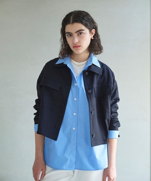 N.O.R.C（ノーク）の「【トリアセリネン】ステンカラーブルゾン（ブルゾン・レディース・ホワイト/ベージュ/ネイビー・フリー）」の3枚目の写真