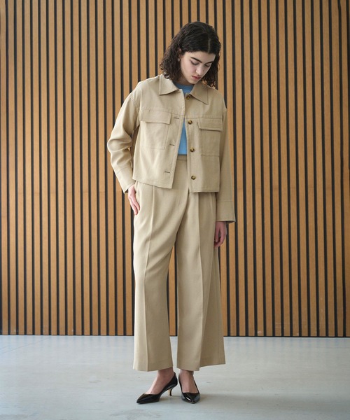 N.O.R.C（ノーク）の「【トリアセリネン】ステンカラーブルゾン（ブルゾン・レディース・ホワイト/ベージュ/ネイビー・フリー）」の19枚目の写真