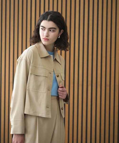 N.O.R.C（ノーク）の「【トリアセリネン】ステンカラーブルゾン（ブルゾン・レディース・ホワイト/ベージュ/ネイビー・フリー）」の15枚目の写真