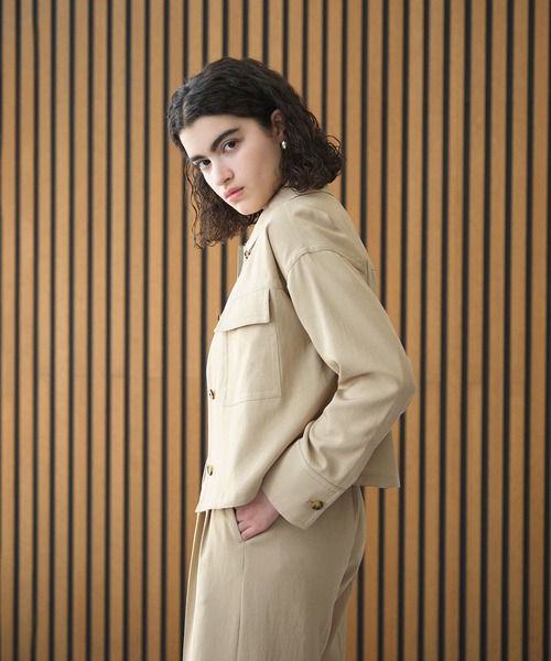 N.O.R.C（ノーク）の「【トリアセリネン】ステンカラーブルゾン（ブルゾン・レディース・ホワイト/ベージュ/ネイビー・フリー）」の16枚目の写真