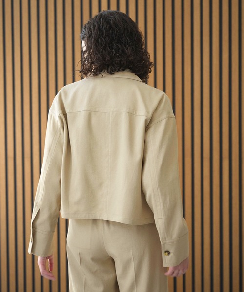 N.O.R.C（ノーク）の「【トリアセリネン】ステンカラーブルゾン（ブルゾン・レディース・ホワイト/ベージュ/ネイビー・フリー）」の17枚目の写真