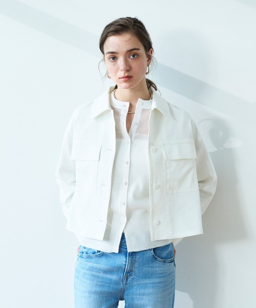 N.O.R.C（ノーク）の「【トリアセリネン】ステンカラーブルゾン（ブルゾン・レディース・ホワイト/ベージュ/ネイビー・フリー）」の4枚目の写真