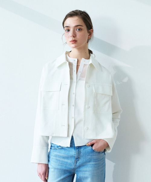 N.O.R.C（ノーク）の「【トリアセリネン】ステンカラーブルゾン（ブルゾン・レディース・ホワイト/ベージュ/ネイビー・フリー）」の6枚目の写真
