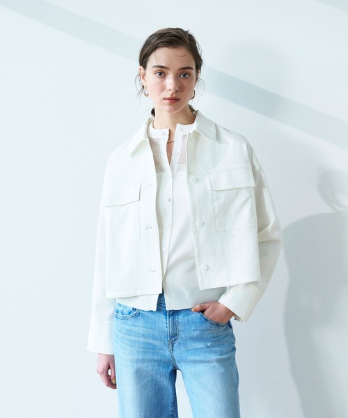 N.O.R.C（ノーク）の「【トリアセリネン】ステンカラーブルゾン（ブルゾン・レディース・ホワイト/ベージュ/ネイビー・フリー）」の7枚目の写真