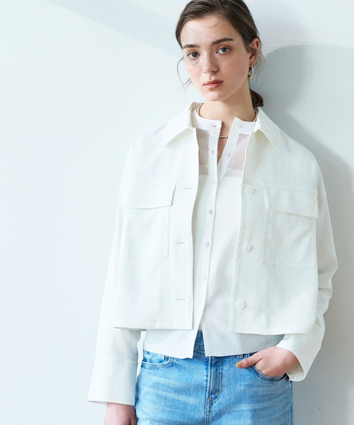 N.O.R.C（ノーク）の「【トリアセリネン】ステンカラーブルゾン（ブルゾン・レディース・ホワイト/ベージュ/ネイビー・フリー）」の8枚目の写真