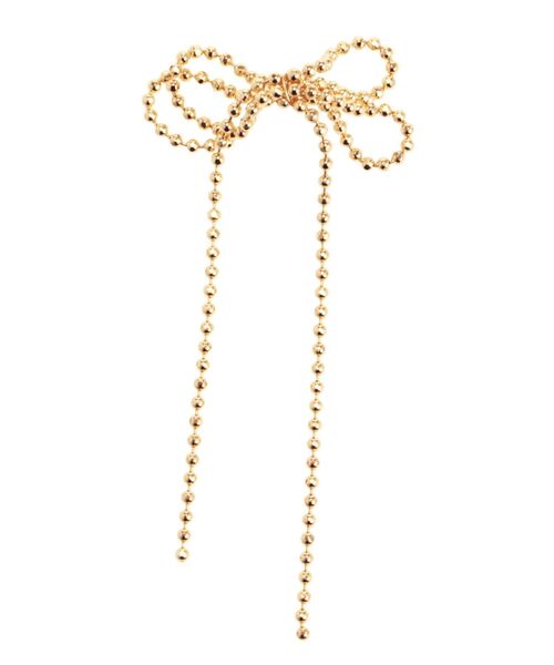 jouetie（ジュエティ）の「ボールチェーンリボンピアス（ピアス（両耳用）・レディース・シルバー/ゴールド・FREE）」の4枚目の写真