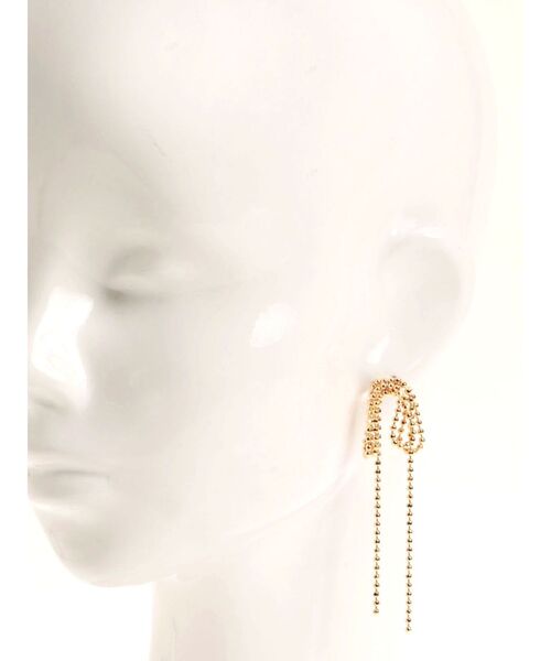 jouetie（ジュエティ）の「ボールチェーンリボンピアス（ピアス（両耳用）・レディース・シルバー/ゴールド・FREE）」の6枚目の写真