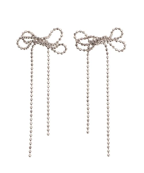 jouetie（ジュエティ）の「ボールチェーンリボンピアス（ピアス（両耳用）・レディース・シルバー/ゴールド・FREE）」の7枚目の写真