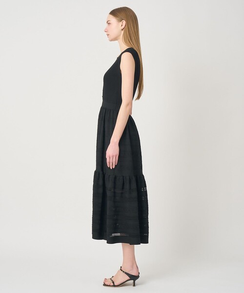 ANAYI（アナイ）の「【セットアップ対応商品】ニッティングレースティアード ワンピース（ワンピース・レディース・モカ/ブラック・38/36）」の4枚目の写真