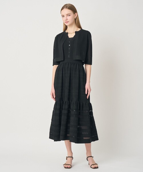 ANAYI（アナイ）の「【セットアップ対応商品】ニッティングレースティアード ワンピース（ワンピース・レディース・モカ/ブラック・38/36）」の8枚目の写真