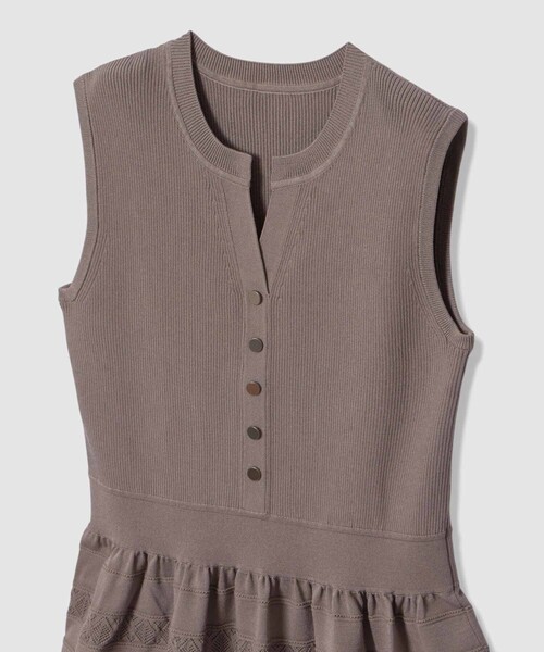 ANAYI（アナイ）の「【セットアップ対応商品】ニッティングレースティアード ワンピース（ワンピース・レディース・モカ/ブラック・38/36）」の10枚目の写真