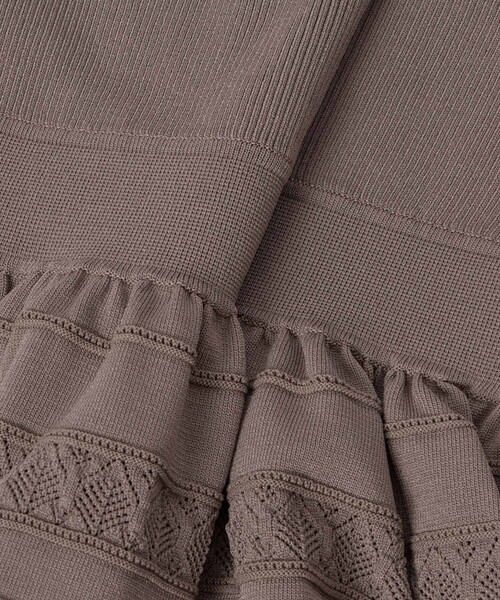 ANAYI（アナイ）の「【セットアップ対応商品】ニッティングレースティアード ワンピース（ワンピース・レディース・モカ/ブラック・38/36）」の14枚目の写真