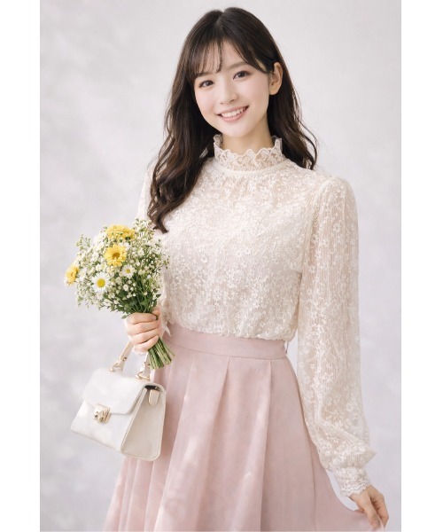 LAUTRE COTE（ロウトレコウト）の「レースシャツ（シャツ/ブラウス・レディース・アイボリー/ホワイト・LARGE/MEDIUM）」の2枚目の写真