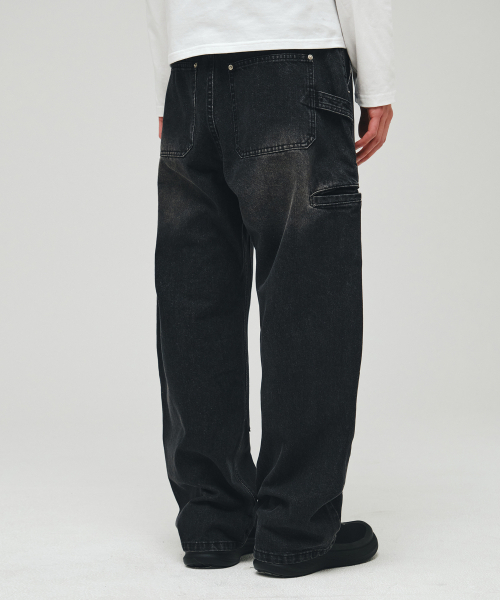 ECORR（エコル）の「カーペンダーリベットポイントデニムパンツ_ブラック（デニムパンツ・メンズ・その他・1/2/3）」の4枚目の写真