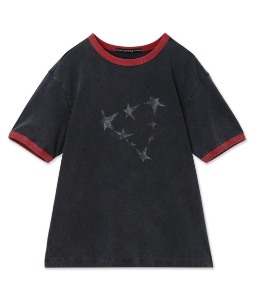Guess(ゲス)の「UNI S/Slv Tee Shirt Tシャツ(Tシャツ/カットソー・メンズ・ダークネイビー/アイボリー・X-SMALL/LARGE/X-LARGE/MEDIUM/ONE SIZE)」の4枚目の写真