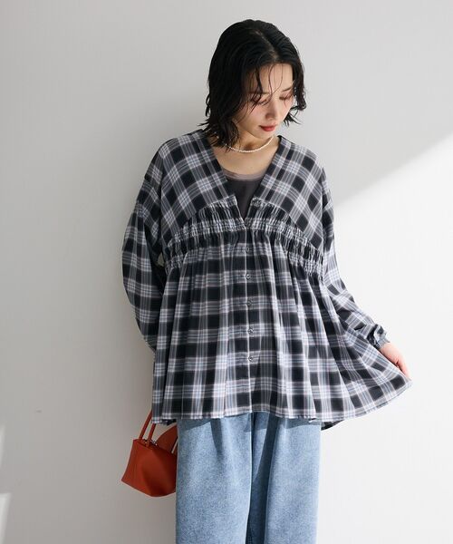 Green　Parks（グリーンパークス）の「チュールドッキングタンク（タンクトップ・レディース・ブラック/チャコールグレー/オフホワイト・FREE）」の6枚目の写真