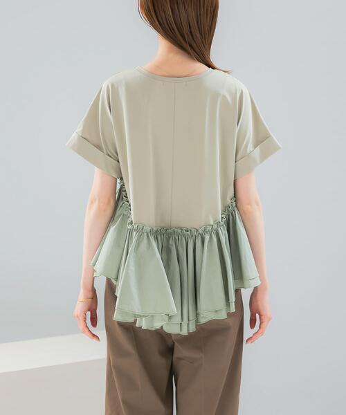 URBAN RESEARCH ROSSO WOMEN（アーバンリサーチ　ロッソ）の「タフタドッキングティアードTEEブラウス（Tシャツ/カットソー・レディース・ブラック/ライトカーキ/オフホワイト・FREE）」の11枚目の写真