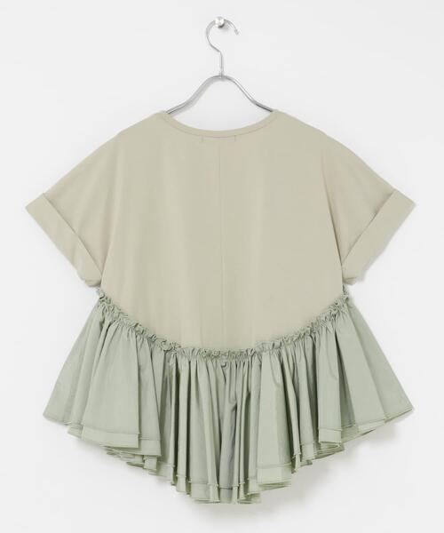 URBAN RESEARCH ROSSO WOMEN（アーバンリサーチ　ロッソ）の「タフタドッキングティアードTEEブラウス（Tシャツ/カットソー・レディース・ブラック/ライトカーキ/オフホワイト・FREE）」の15枚目の写真