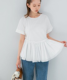 URBAN RESEARCH ROSSO WOMEN | タフタドッキングティアードTEEブラウス(Tシャツ/カットソー)