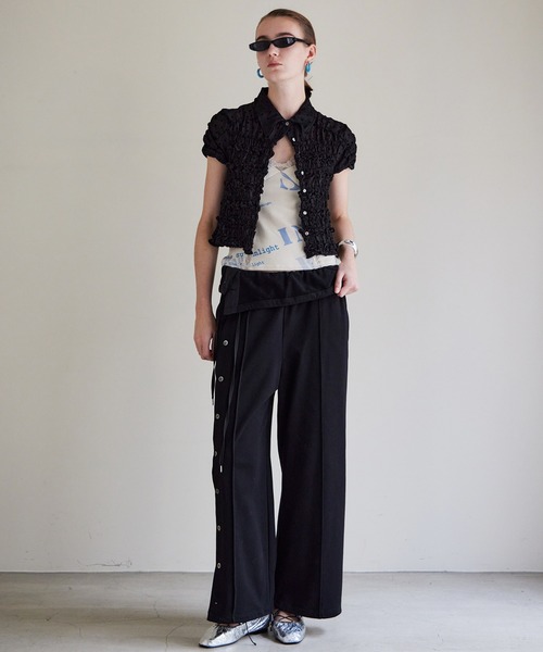 MAISON SPECIAL(メゾンスペシャル)の「Button Slit Turn-Back Sweat Pants/ボタンスリットターンバックスウエットパンツ(スウェットパンツ・レディース・ブラウン/ホワイト/グレー/ブラック・38/36)」の3枚目の写真