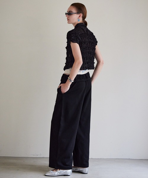 MAISON SPECIAL(メゾンスペシャル)の「Button Slit Turn-Back Sweat Pants/ボタンスリットターンバックスウエットパンツ(スウェットパンツ・レディース・ブラウン/ホワイト/グレー/ブラック・38/36)」の19枚目の写真