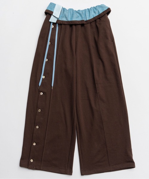 MAISON SPECIAL(メゾンスペシャル)の「Button Slit Turn-Back Sweat Pants/ボタンスリットターンバックスウエットパンツ(スウェットパンツ・レディース・ブラウン/ホワイト/グレー/ブラック・38/36)」の8枚目の写真