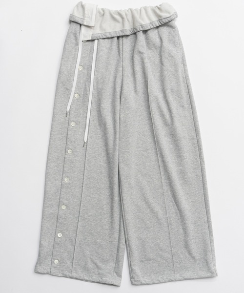 MAISON SPECIAL(メゾンスペシャル)の「Button Slit Turn-Back Sweat Pants/ボタンスリットターンバックスウエットパンツ(スウェットパンツ・レディース・ブラウン/ホワイト/グレー/ブラック・38/36)」の6枚目の写真