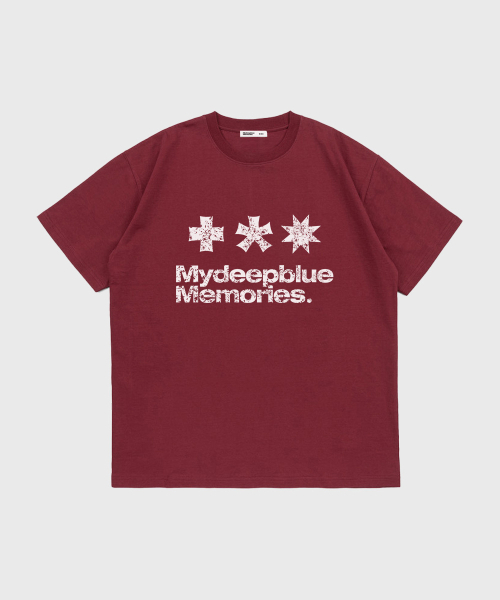 mydeepbluememories(マイディープブルーメモリーズ)の「90s MM SYMBOL LOGO T-SHIRTS(BURGUNDY)(Tシャツ/カットソー・レディース・バーガンディー・1/2)」の1枚目の写真