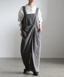 フロントドレープサロペットパンツ