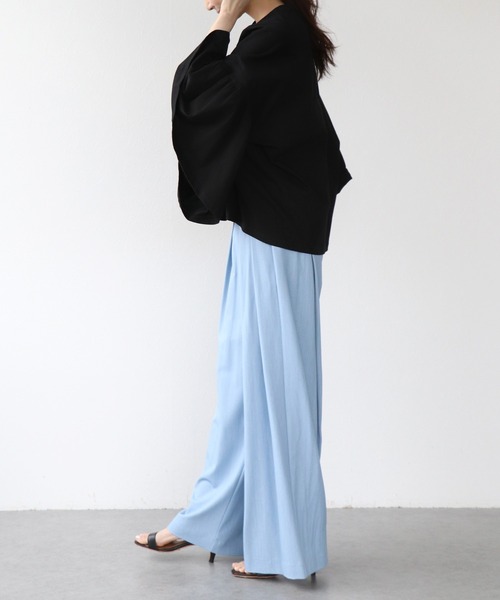 Jines(ジネス)の「テンセルデニム2タックワイドパンツ(デニムパンツ・レディース・インディゴブルー/ライトブルー・38)」の9枚目の写真