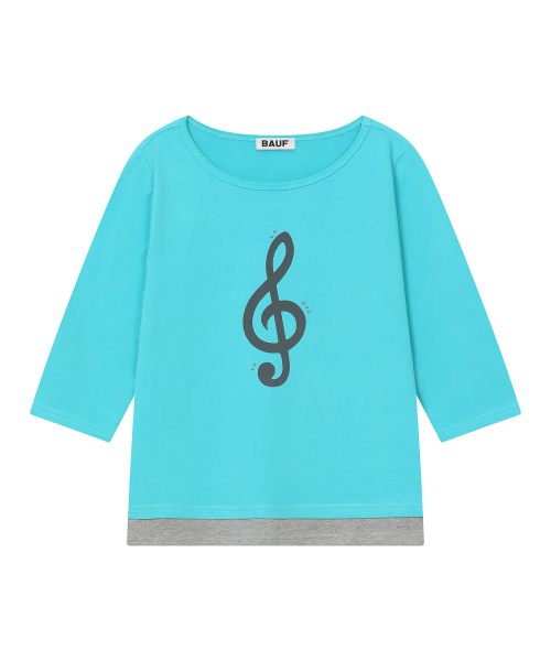 BAUF（バウフ）の「メロディボートネック3/4Tシャツ[ミントブルー]（Tシャツ/カットソー・レディース・その他・FREE）」の3枚目の写真