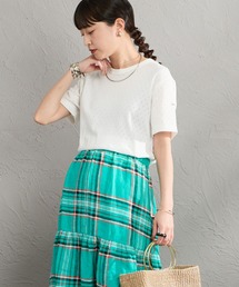[ORCIVAL/オーシバル] パターンメッシュ クルーネックTシャツ