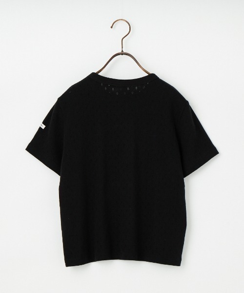 ORCIVAL（オーシバル）の「[ORCIVAL/オーシバル] パターンメッシュ クルーネックTシャツ（Tシャツ/カットソー・レディース・ブラック/オフホワイト・2）」の4枚目の写真
