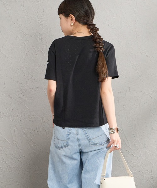 ORCIVAL（オーシバル）の「[ORCIVAL/オーシバル] パターンメッシュ クルーネックTシャツ（Tシャツ/カットソー・レディース・ブラック/オフホワイト・2）」の18枚目の写真