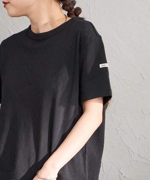 ORCIVAL（オーシバル）の「[ORCIVAL/オーシバル] パターンメッシュ クルーネックTシャツ（Tシャツ/カットソー・レディース・ブラック/オフホワイト・2）」の22枚目の写真