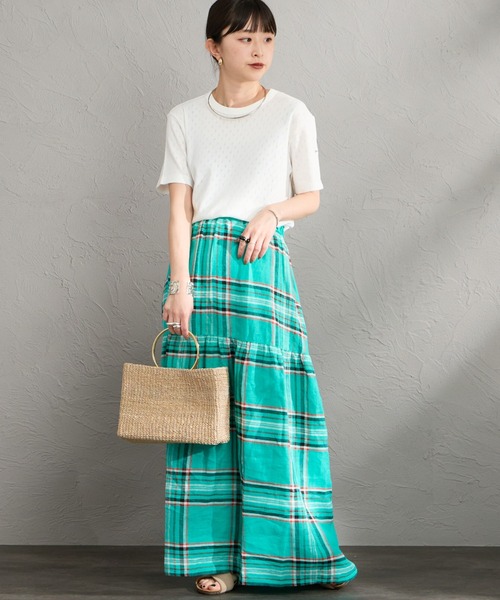 ORCIVAL（オーシバル）の「[ORCIVAL/オーシバル] パターンメッシュ クルーネックTシャツ（Tシャツ/カットソー・レディース・ブラック/オフホワイト・2）」の10枚目の写真