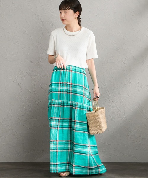 ORCIVAL（オーシバル）の「[ORCIVAL/オーシバル] パターンメッシュ クルーネックTシャツ（Tシャツ/カットソー・レディース・ブラック/オフホワイト・2）」の15枚目の写真