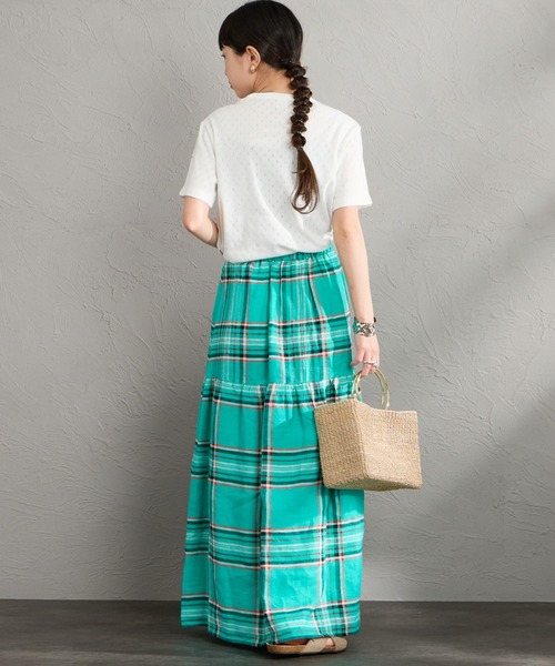 ORCIVAL（オーシバル）の「[ORCIVAL/オーシバル] パターンメッシュ クルーネックTシャツ（Tシャツ/カットソー・レディース・ブラック/オフホワイト・2）」の16枚目の写真