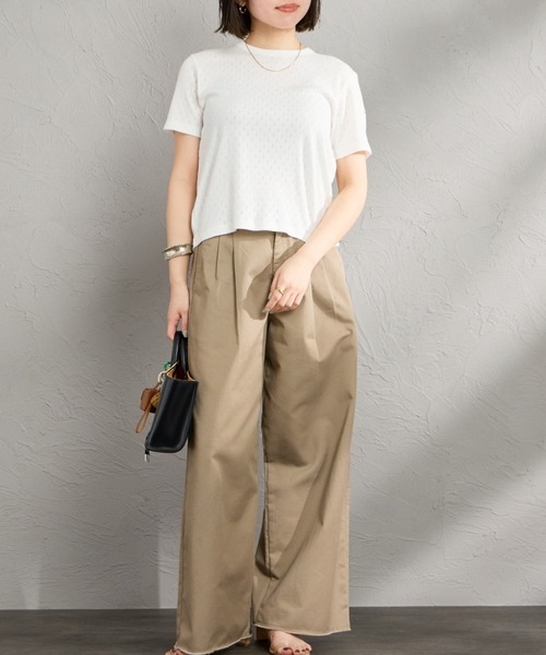 ORCIVAL（オーシバル）の「[ORCIVAL/オーシバル] パターンメッシュ クルーネックTシャツ（Tシャツ/カットソー・レディース・ブラック/オフホワイト・2）」の11枚目の写真