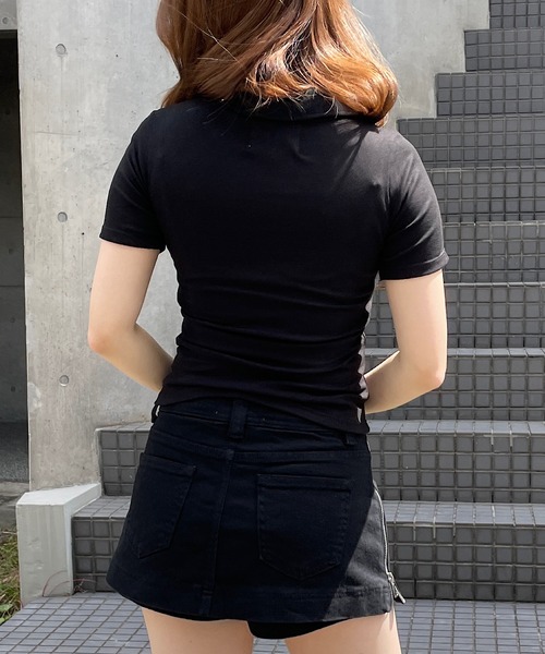 ROGER AND RAW（ロジャーアンドロウ）の「[カップ付き] ネクタイ付きスキッパーTシャツ（Tシャツ/カットソー・レディース・ブラック/グレー/ホワイト・FREE）」の18枚目の写真