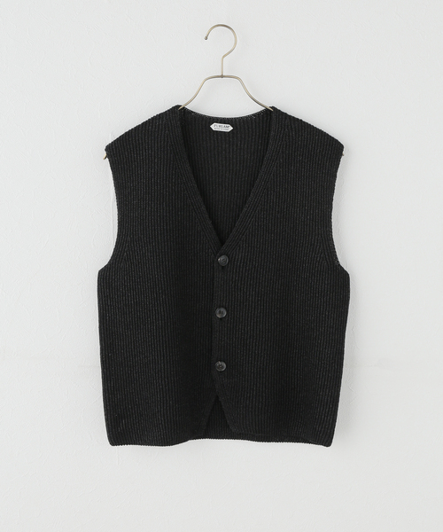 IENA(イエナ)の「PURLAM/プラム AZE Vest ベスト PU126-MVE 01(ベスト・レディース・ブラック・FREE)」の1枚目の写真